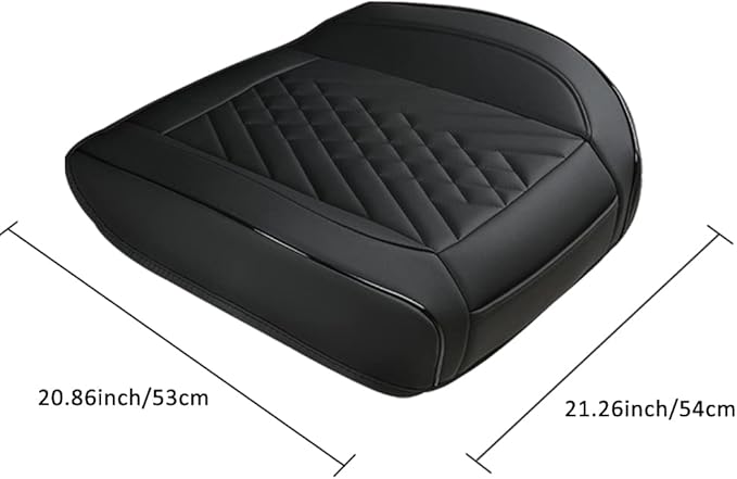 GIANT PANDA Premium PU Leather Front Car Seat Cover Protector Anti-Slip Bottom Seat Cover Fits 95% of Vehicles, Wrapping Around The Bottom (1 Pack - Black)