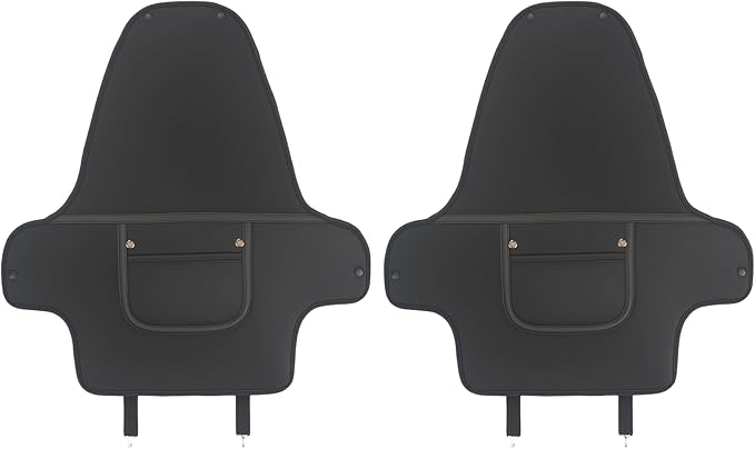 Seat Back Kick Protector Compatible with Tesla Model 3 2017-2025/ Model Y 2021-2025 Accessories, Leather Anti-scratch Kick Mat Cover with Organizer Pocket Black Seatback Protector for Kids Pets