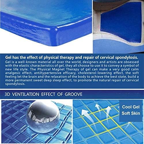 Motorcycle Seat Gel Pad Car Driver Seat Cushion Shock Absorption Mats Reduce Fatigue Comfortable Soft Cooling Fabric DIY Seat Pad Office Chair Seat Cushion (48 x 35 x 2cm)