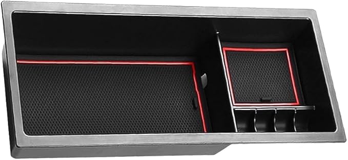 LUWU Prius XW50 Center Console Organizer for 2016 2017 2018 2019 2020 2021 2022 Prius Accessories Armrest Console Storage Box Glove Organizer Tray ABS Material (Red)
