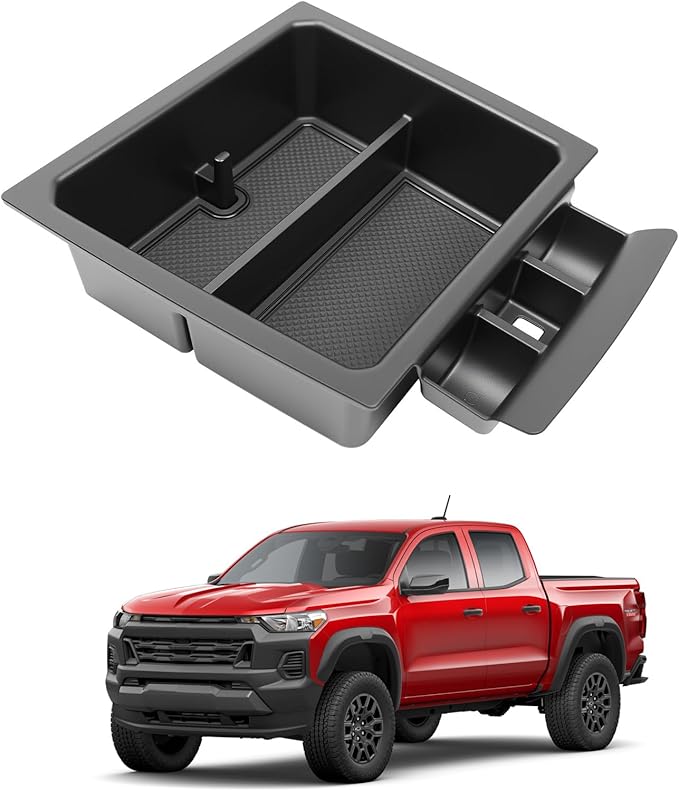 Center Console Organizer Tray Fits for 2023-2026 Chevy Colorado GMC Canyon Armrest Storage Box Compatible with Colorado Canyon Accessories