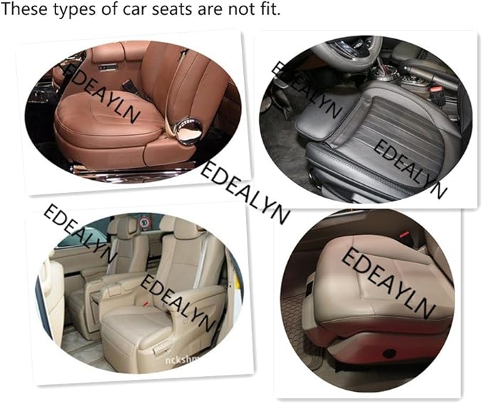 Luxury PU Leather Car Seat Cover Protector Front Car Seat Cover Seat Bottom Cover Single Seat Cover-Compatible with 90% Vehicles (Width 20.8× Deep21 × Thick 0.2 inch) (Beige)