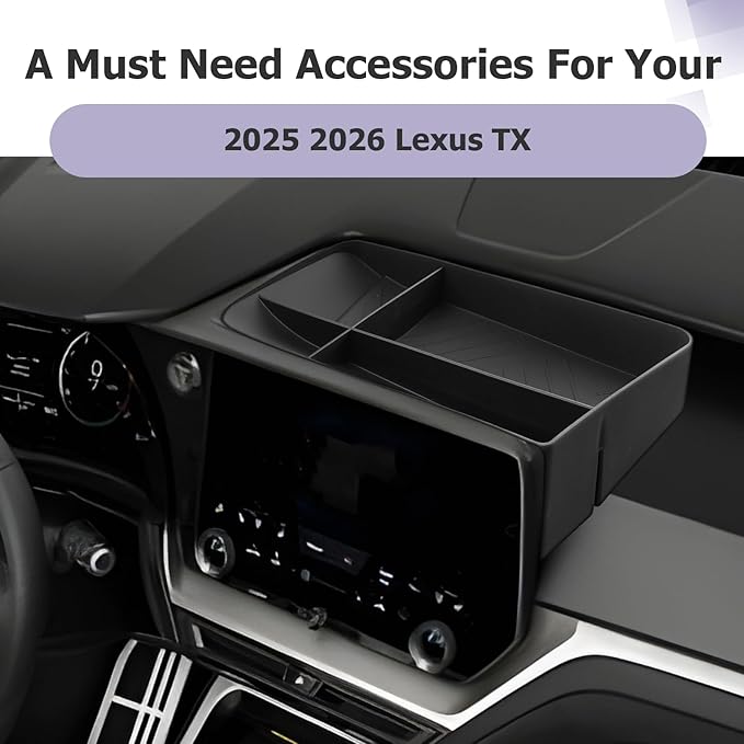 LUWU for 2025 2026 Lexus TX Dashboard Storage Tray 2024 2025 2026 Lexus TX 350/500h/550h+ 14-inch Behind Screen Organizer Center Console Display Box Dash Tray Lexus TX 2026 (Only for 14" Screen)