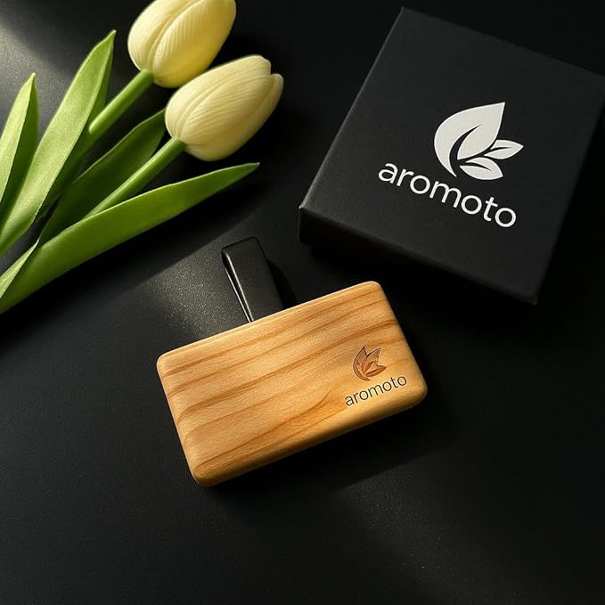 Wooden Car Air Freshener – Premium Natural Scents for Every Drive – Car Odor Eliminator (Amber)