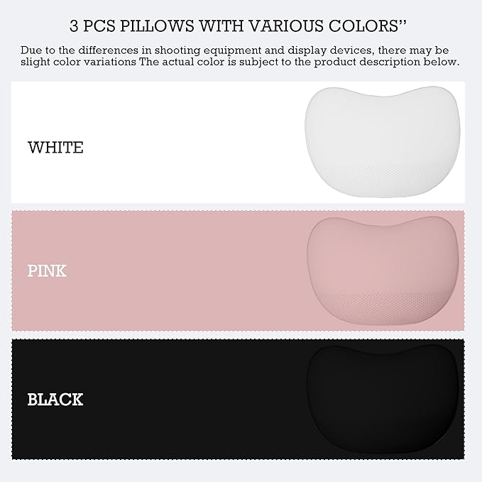 Car Headrest Pillow Genuine Nappa Leather Softness Car Neck Pillow for Accessories Seat Headrest Pillow for Driving and Traveling, 2 Packs, Black