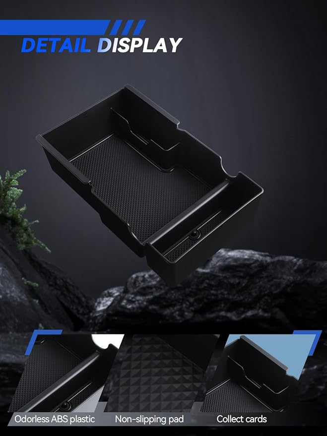 for Terrain Center Console Organizer 2025 2026 GMC Terrain Elevation/AT4/Denali Accessories Armrest Tray Middle Storage Box Insert Container Durable ABS Plastic