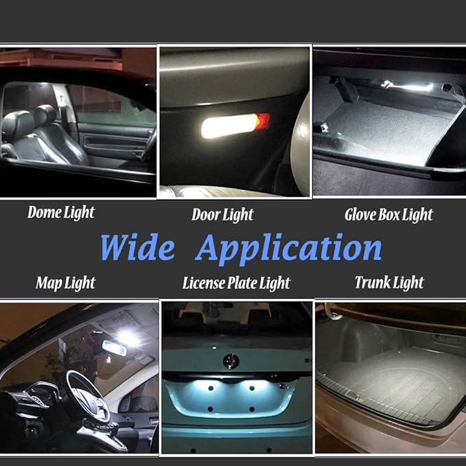 2PCS DE3175 Festoon LED Car Bulb 31mm 1.22in Canbus No Error Extremely Bright 12SMD 4014 Chipsets DE3021 LED Lamp for License Plate Dome Map Door Courtesy Lights,White