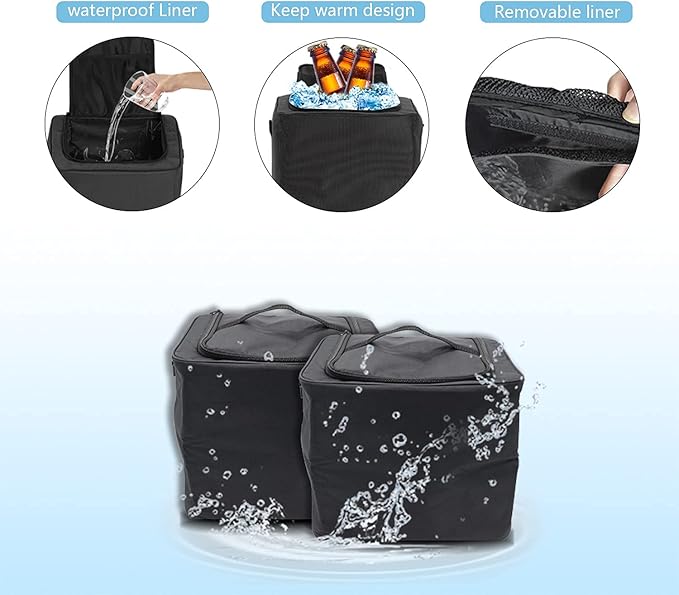 Large Trunk Organizer with Cooler, 3 Compartments SUV Cargo Organizer, Portable Trunk Organizer for suv,car,truck,rv,jeep(black)