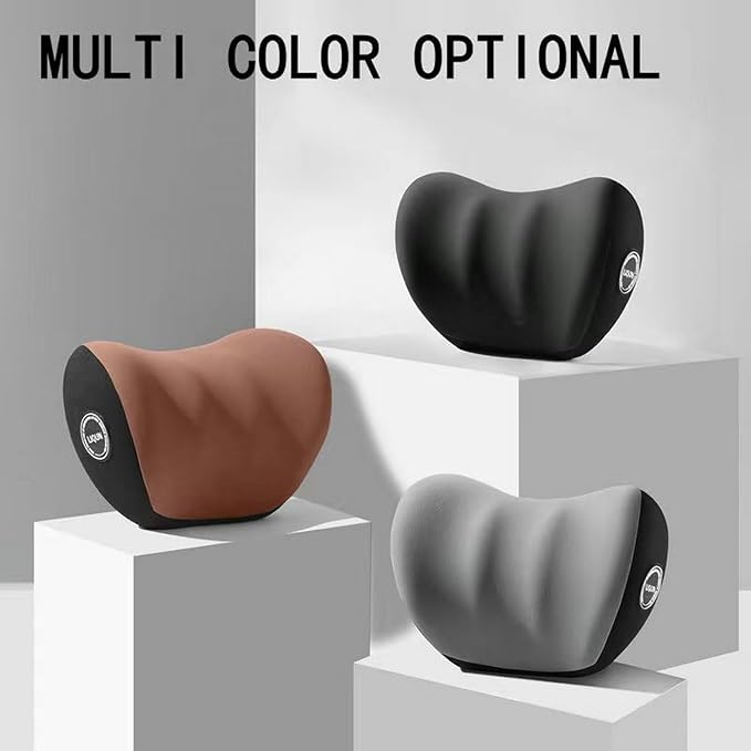 LIQUN Memory Foam Car Neck Pillow, Neck Support Pillow, Neck Support Pad Pain Relief, Adjustable Belt and Breathable Detachable, Suitable for Most Car Pillows Black