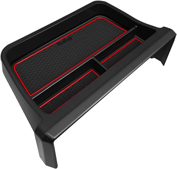 Muslogy Dashboard Storage Box Compatible with 2024-2026 Tacoma & 2025 2026 4Runner Accessories Center Console Organizer w/14-inch Screen for Limited Trailhunter TRD Pro (14 Inch Screen Only) (Red)