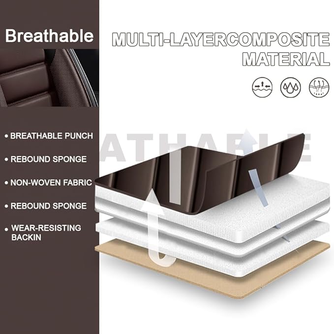 2 Seat Covers Fit for Acura ILX 2013-2022, Waterproof Premium Leather Automotive Accessories Seat Protectors Seat Cushions Wear-Resistant Car Seat Covers(Black&Coffee,Front Deluxe)