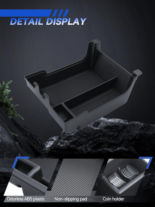 for Ford Edge Center Console Organizer Ford Edge 2021-2024 2025 Accessories Armrest Tray Middle Storage Box Insert Container Durable ABS Plastic