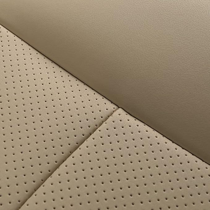 1pcs Luxury Car Seat Backrest Protector Cover Car Interior PU Leather Car Seat Cover Universal Anti-Slip Seat Cover (Beige Backrest)