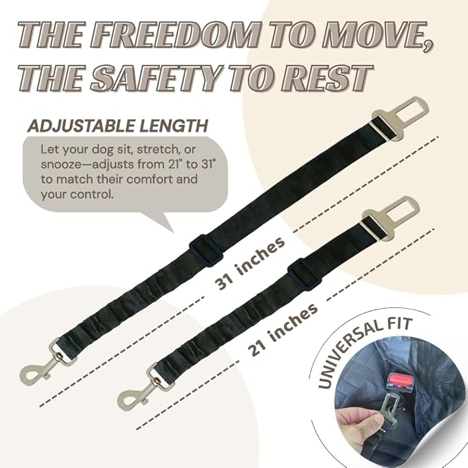 Dog Car Seat Cover for Back Seat, Hard Bottom Upgraded Leather Back Seat Extender Holds 400lbs, Waterproof Anti-Scratch Heavy Duty Dog Hammock for Car, SUV, Truck, Large Space Pet Travel Bed