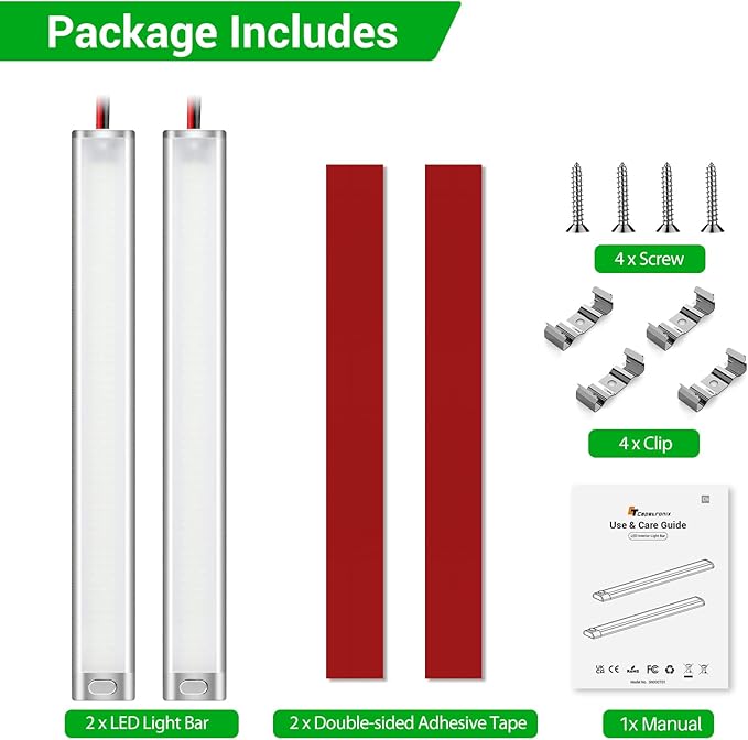 CT CAPETRONIX 12v LED Interior Light Bar, 168LEDs 1700LM 10W, DC 12 Volt led Strip Lights with ON/Off Switch, for Enclosed Cargo Trailer, Car RV Van Truck Lorry Camper Boat Caravan Motorhome (2Pcs)