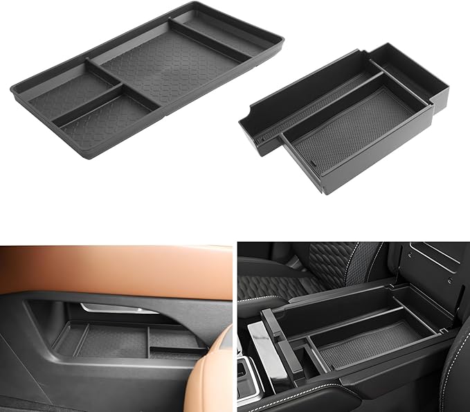 LUWU for 2025 2026 Pathfinder Center Console Tray Set 2022 2023 2024 2025 2026 Nissan Pathfinder SL/Platinum/Rock Creek Accessories Lower Storage Tray Armrest Console Organizer 2-Pack