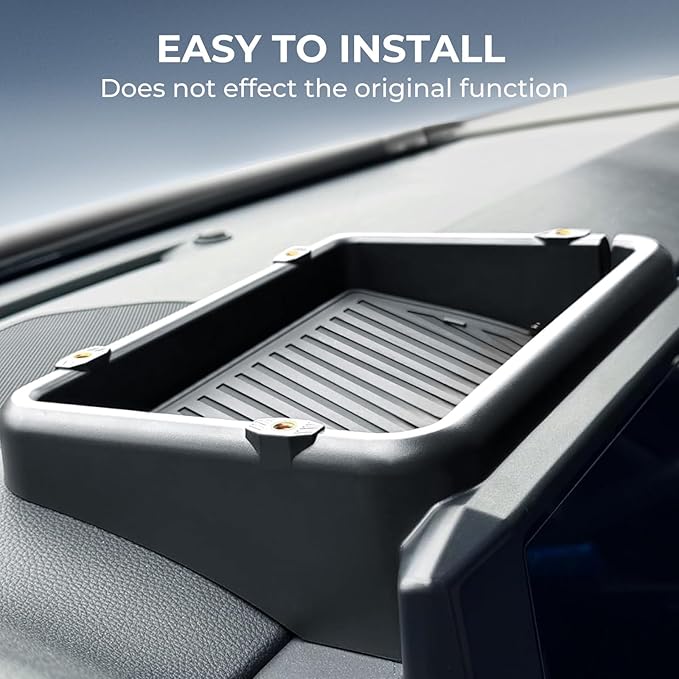 Dashboard Storage Tray Dash Organizer for Toyota Tacoma 2026 2025 2024 & 4Runner 2026 2025 (Only for 8 inch Screen), Interior Accessories Center Console Organizer Storage Tray, Black