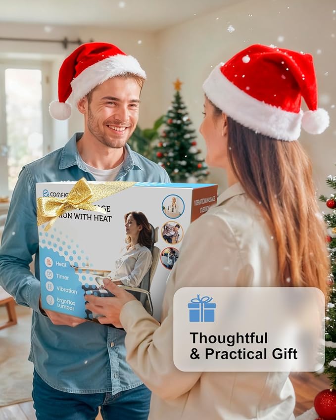 COMFIER Back Massager with Heat,Massage Chair Pad,Massage Seat Cushion with Adjustable Lumbar Support,Back Massage for Pain Relief,Chair Massager for Recliner,Valentines Day Gifts for Women Mom Wife