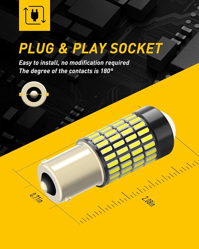 AUXITO 1156 LED Bulb for Reverse Lights, Super Bright White 1141 1073 7506 LED Bulbs with Projector Replacement for Reverse Lights Tail Brake Signal Back Up Parking Marker Lights, 6000K Xenon White