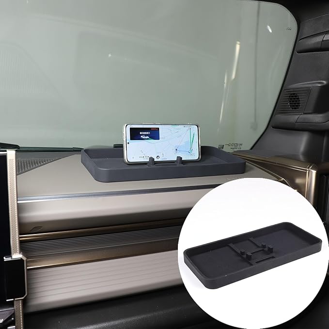 for 2022-2024 2025 Hummer EV SUV Pickup Accessories Center Console Dashboard Organizer,Non-Slip Dashboard Tray Dash Storage Box Console Tray Phone Key Organizer Container (Black)