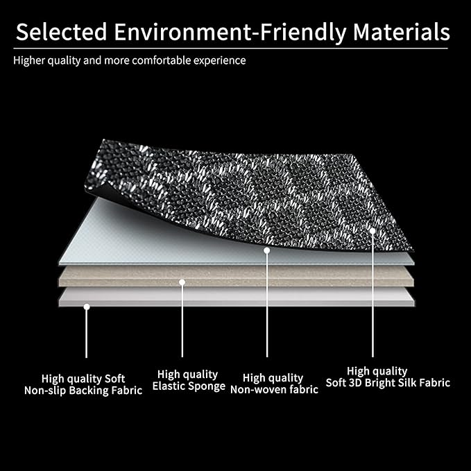 Breathable Back Seat Cover-Universal Rear Seat Mat for All Seasons, Car Rear Seat Protector with Polyester Silk Material, Non-Slip Bottom. Fits 95% of Sedans, SUVs, Vans.(Black)