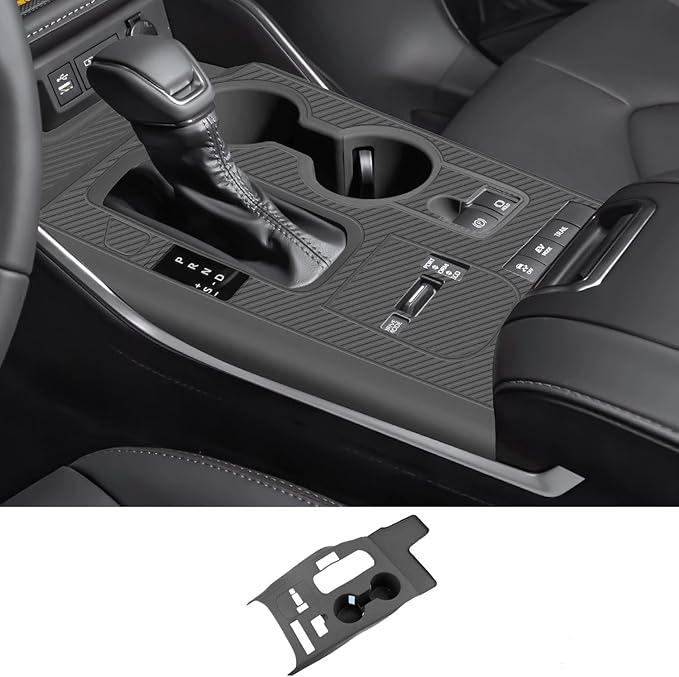 Temmis Center Console Silicone Wrap Kit for Toyota Highlander 2022-2025 (Hybrid Version), Full-Wrap Center Consel Electrostatic adsorption Cover for Toyota Sienna-Black