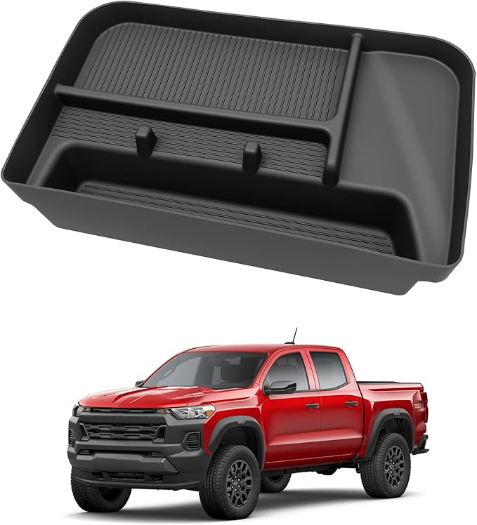 Dashboard Organizer Tray Fits for 2023-2026 Chevy Colorado GMC Canyon Screen Rear Storage Box with Phone Holder Compatible with Colorado Canyon Accessories