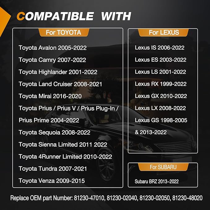 Nilight 2PCS LED Interior Door Panel Light Courtesy Warning Lights Aqua Beam Plug and Play for Toyota Avalon Sienna Venza Camry Prius 4Runner Lexus IS ES GS LS RX GX LX