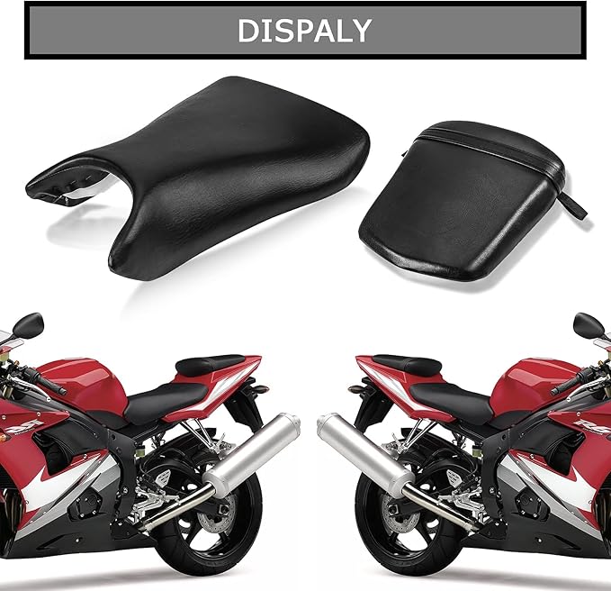 PSLER Front Rider Driver and Rear Passenger Seat Pillion Cushion For Yamaha YZF R6 2003 2004 2005