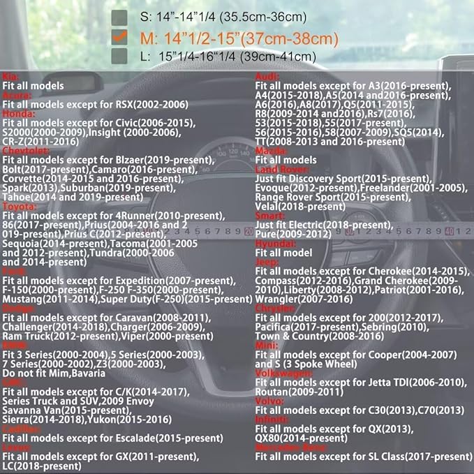 Steering Wheel Cover Black, Carbon Fiber Car Steering Wheel Covers with Coasters Universal 14.5-15 inch Leather Microfiber Breathable Anti-Slip Steering Wheel Accessories Set