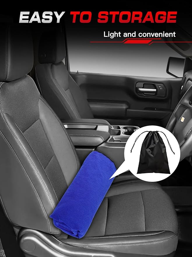 Universal Car Seat Cover Towel, Waterproof Washable Sweat Protection for Front Bucket Seats, Non-Slip Fit, Fits Cars SUVs Trucks, Ideal for Gym, Kids, Pets, Outdoor Sports, Travel (Blue, 1 Pack)