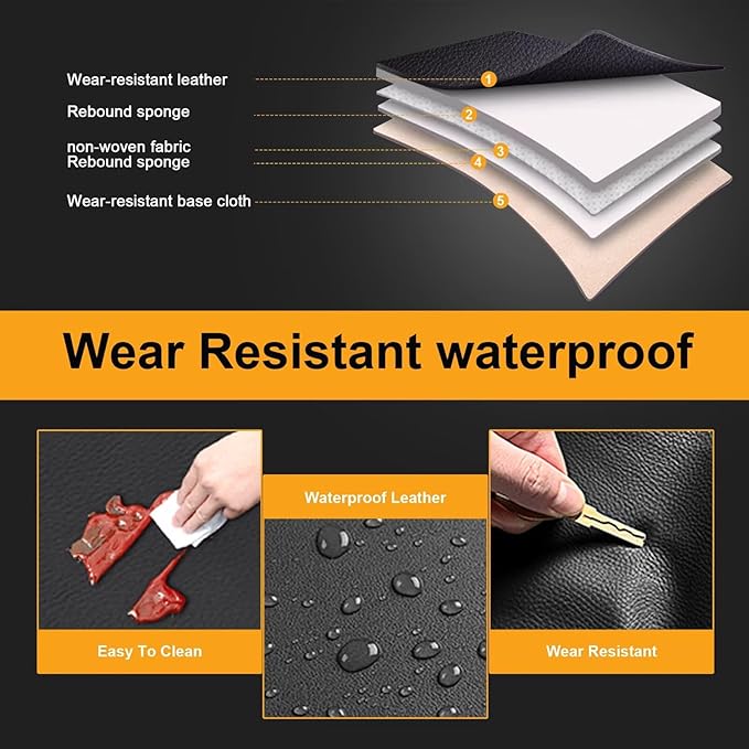 Bling Car Seat Covers Fit for Subaru Legacy 1995-2025 2026: Full Set Waterproof Faux Leather Driver Seat Cover,Comfortable Automotive Seat Cushion All Seasons Seat Protector(5 Seats,Black&Diamond)