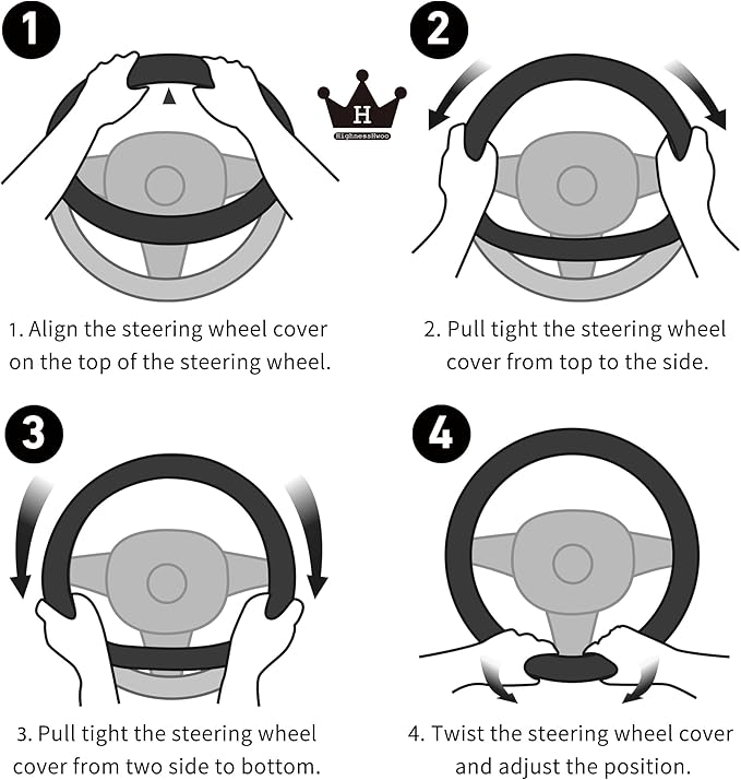 Car Steering Wheel Covers for Women Padded Carbon Fiber PU Leather Cute Auto Interior Accessories for Vehicle, Sedan, Universal, Anti Slip, White, Standard Size, 14.75-15.15in