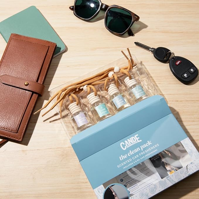 CE Craft Hanging Car Air Freshener – Fragrance Oil Diffuser with Essential Oils – Long-Lasting Aromatherapy Scents for Automobiles – 4 Pack, Summer