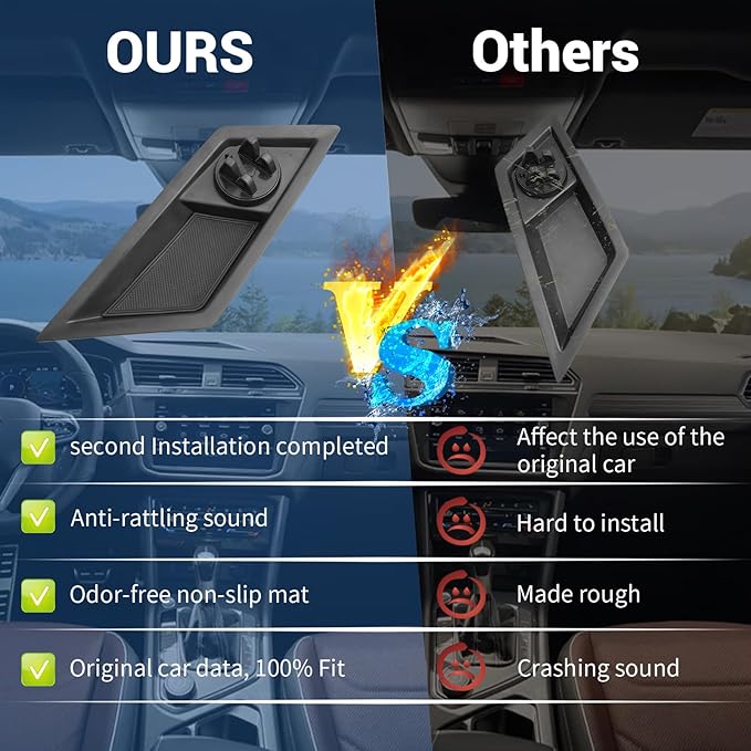 YEE PIN Compatible with VW Tiguan Dashboard Tray Center Console Dash Storage Tray VW Tiguan, Tiguan Dashboard Organizer Tiguan Behind Dash Screen Organizer for 2018-2023 2024 VW Tiguan Accessores