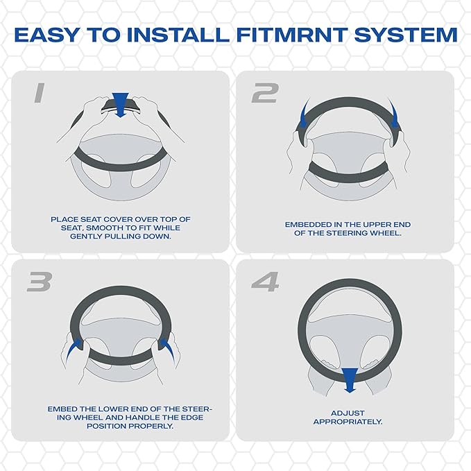 Skechers Memory Foam Steering Wheel Cover,Piping Microfiber Leather Steering Wheel Cover Sporty Universal Fit 14" 1/2-15" Car Wheel Protector for Men Women Fit Suvs,Vans,Sedans,Car,Trucks,Beige