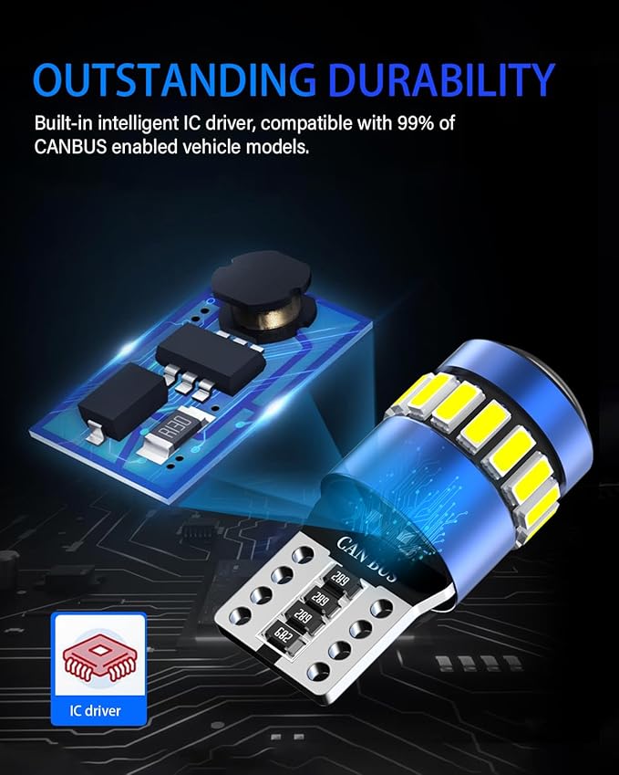 194 LED Light Bulb Blue, 168 2825 W5W T10 3014 Chipsets LED Replacement Light Kit for Car Interior Map Marker License Plate Lights Dome Lights Exterior Lights, Pack of 2