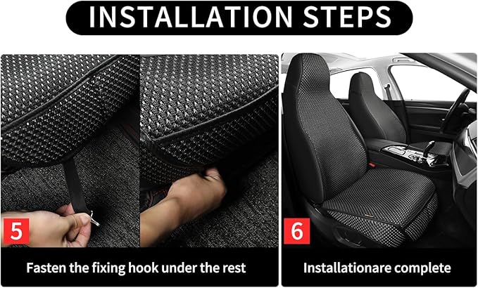 Auto Newer Car Seat Cover,Breathable Front Car Seat Cushion,Comfortable Car Seat Protector,Anti-Slip Full Wrap Driver Car Seat Protector with Storage Pocket,Universal All Seasons(Black,2PCS)