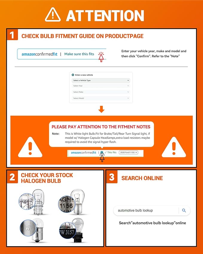 SEALIGHT 3156 3157 LED Bulb Red Brake Lights,3056 3457A 4057 4157 LED Light Bulb with Projector Replacement for Tail Stop Parking Blinker Lights, Pack of 2