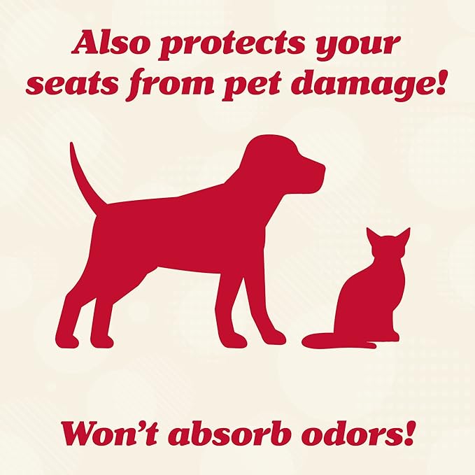 Lusso Gear Car Seat Protector - Waterproof Seat Protector & Non-Slip Backing - Waterproof Car Cover & Easy Clean-Up - Dual Mesh Storage Pockets & Travel Convenience - Gray