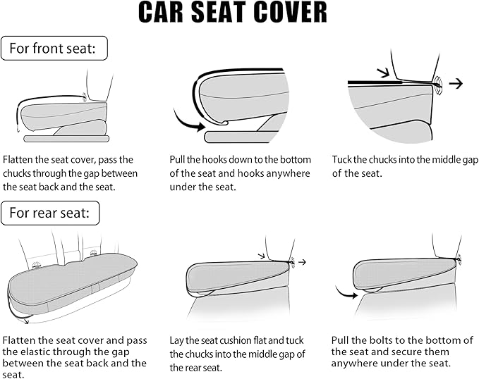 SanQing Car Seat Cover Luxury Linen Rear Seat Covers for Model 3 Car Seat Bottom,Heavy Duty Seat Cushion Protector Without Backrest (Black Rear, Model 3)