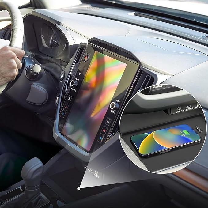 Center Console Wireless Charging Protective Mat fits for 2025 2026 Forester Accessories (Base Premium Sport Wilderness Limited Touring) Center Console Inserts Liner Anti-Slip Anti-Dust Waterproof Mats