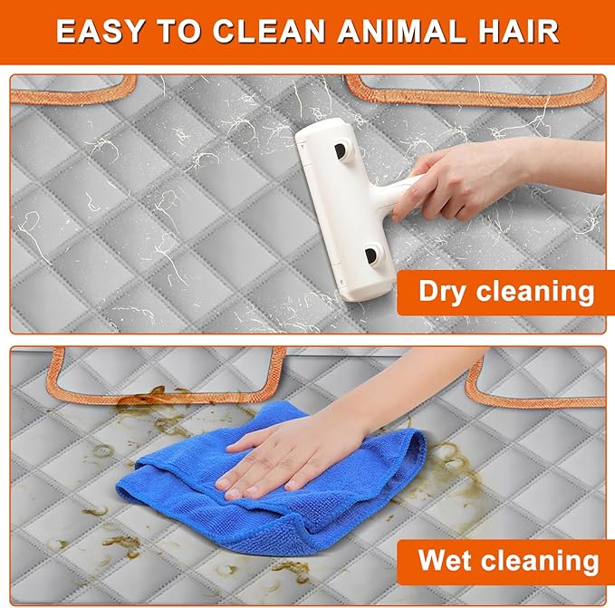 Dog Car Seat Cover Compatible with Full-Size Truck, Ford F150/250/350 Chevy Silverado Dodge Ram 1500 2500 3500, 600D Oxford Scratch Proof Nonslip Pickup Waterproof Pet Rear Bench Seat Cover