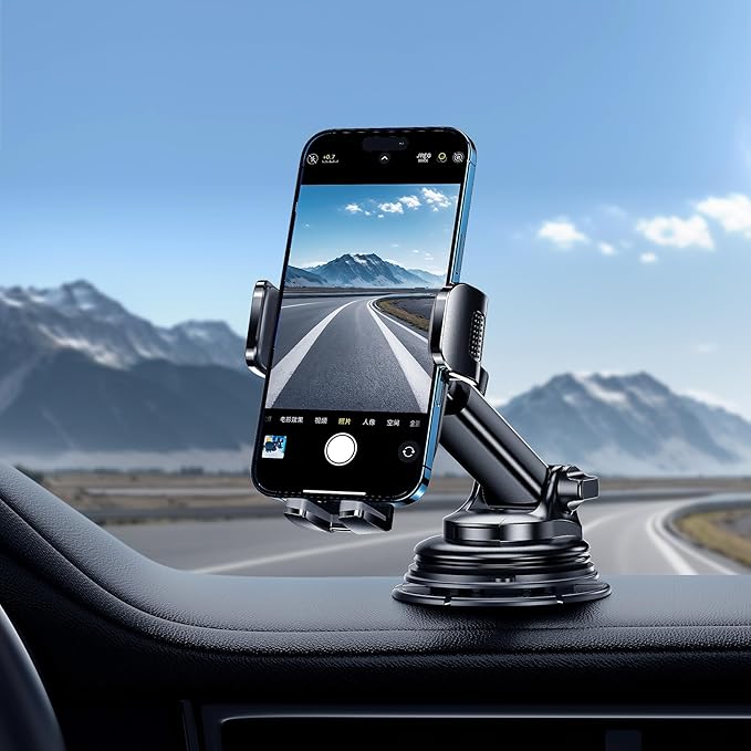 Qifutan Car Phone Holder Mount Phone Mount for Car Windshield Dashboard Air Vent Universal Hands Free Automobile Cell Phone Holder Fit for iPhone Smartphone Camera Mounts