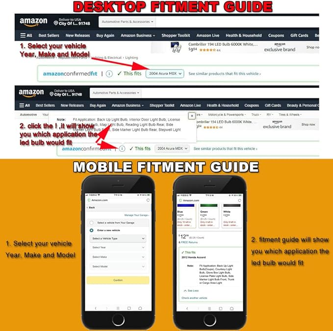 12V 31MM DE3175 36MM 6418 41MM 6411 T10 2825 BA9S 64111 T5 74 6615F 6612F LED bulb Combo Kit 6000K White for Car Truck Interiors Map Dome Trunk Cargo Door Courtesy License Plate Light 40-Pack
