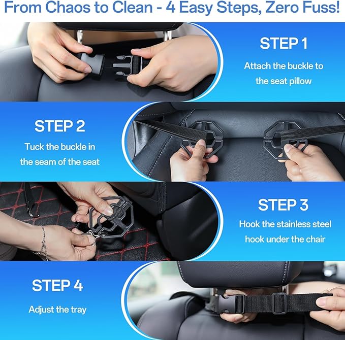 Back Seat Cover For Kids + 5 Pocket Storage Organizer, 1 Pack X-Large Waterproof Kick Mats Backseat Protector, Car Seat Back Protectors For Vehicles To Protect From Dirt, Mud & Scratches