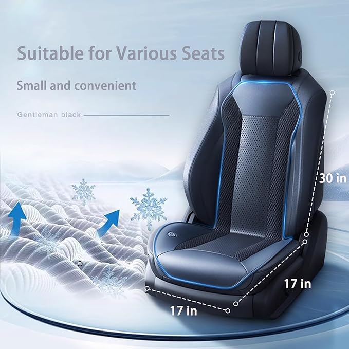 Cooling Car Seat Covers, Car Seat Cushion,12V Cooling Seat Covers for Cars Summer (BLACK-1PCS)