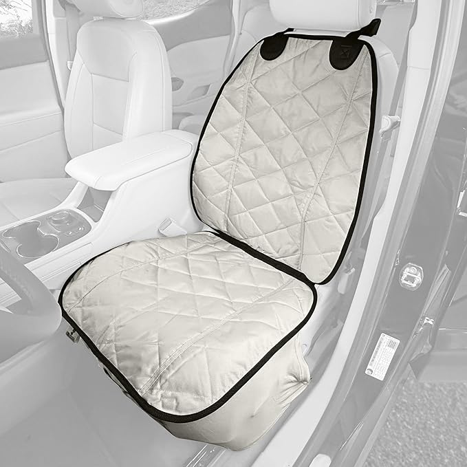 4Knines Car Seat Covers for Dogs – Durable Captains Seat & Front Seat Protector for Dogs, Waterproof, Non-Slip Car Seat Cover for Pets, Easy Install, Protects Vehicle from Dirt, Fur, Scratches (Tan)