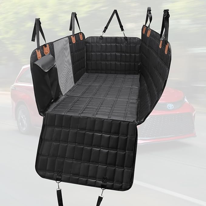 Dog Seat Cover for 6/7 Seat Minivan & SUV, Backseat Extender Hard Bottom Seat Cover Dog Hammock Heavy Duty Anti-Scratch & Waterproof Pet 3nd Row Seat Mat Protector for Toyota Sienna, Hyundai Santa Fe