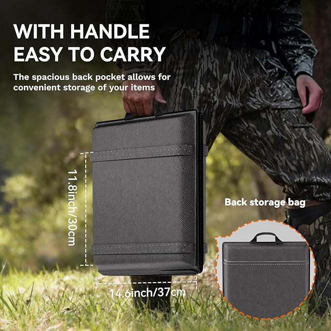 Stadium Heated Seat with Backrest and Thickened Sponge Cushion, Ultra-Portable Bleacher Seat, Foldable Stadium Chair, 3-Level Heating